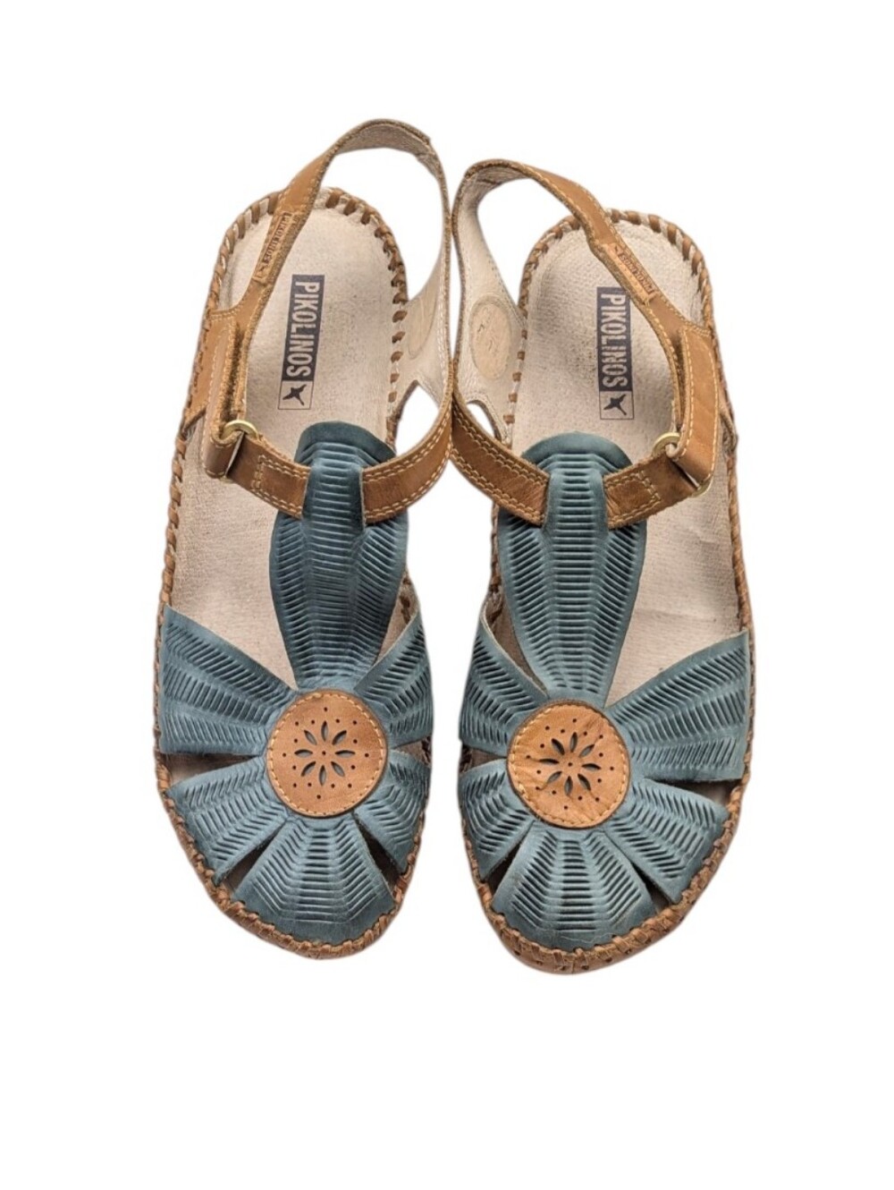 Pikolinos Vallarta T-Strap Leather Sandals Size 39 US 8.5  EUC $180   S4138 - Picture 7 of 12